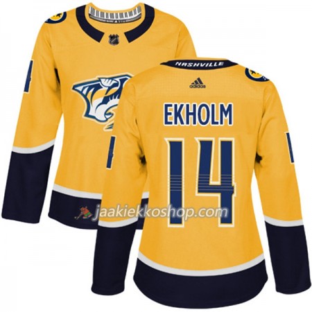 Nainen NHL Nashville Predators Pelipaita Mattias Ekholm 14 Adidas 2017-2018 Kulta Authentic